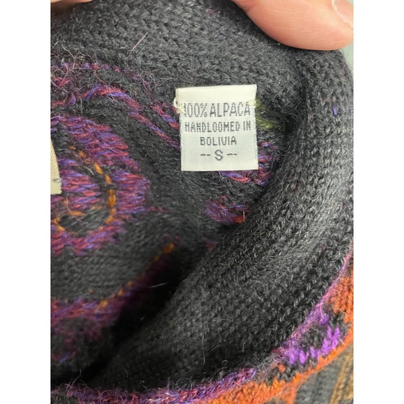 Millma Bolivia Alpaca Cardigan Sweater Womens Small Button Up Art to Wear - Picture 5 of 11